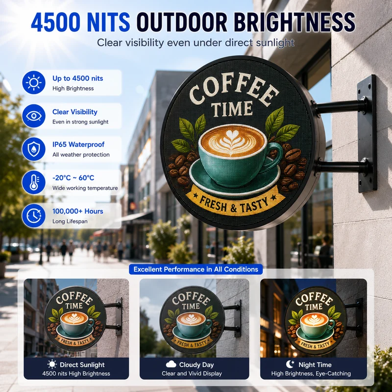 P1.8 70CM (27.56'') Diameter Outdoor Round LED Display High Resolution Circle Logo LED Sign
