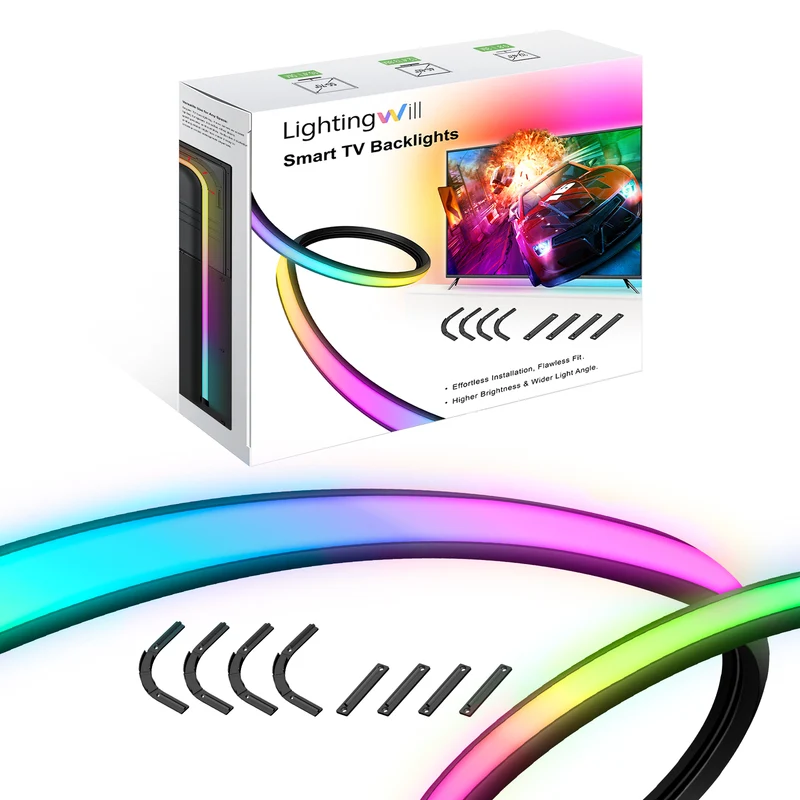 LightingWill CST1 TV LED Backlight - 9.8FT / 12.5FT / 16.4FT LED Backlight Strip for Gaming Room & Home Decoration