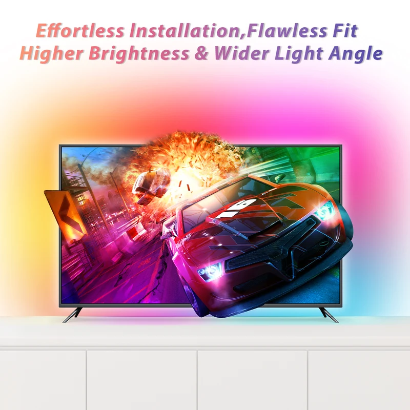 LightingWill CST1 TV LED Backlight - 9.8FT / 12.5FT / 16.4FT LED Backlight Strip for Gaming Room & Home Decoration