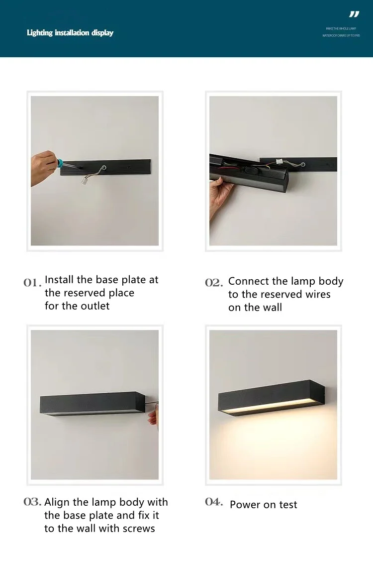 Outdoor LED Wall Light, Long Black Aluminum LED Wall Sconce - 12W / 18W / 28W | 3000K / 6000K | IP65 Waterproof Square Aluminum Wall Lamps