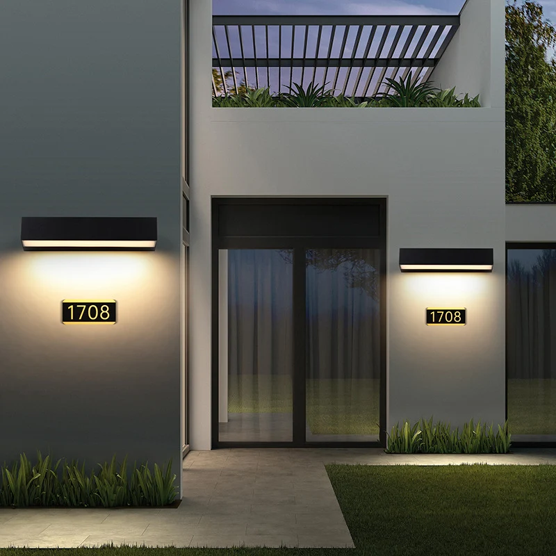 Outdoor LED Wall Light, Long Black Aluminum LED Wall Sconce - 12W / 18W / 28W | 3000K / 6000K | IP65 Waterproof Square Aluminum Wall Lamps