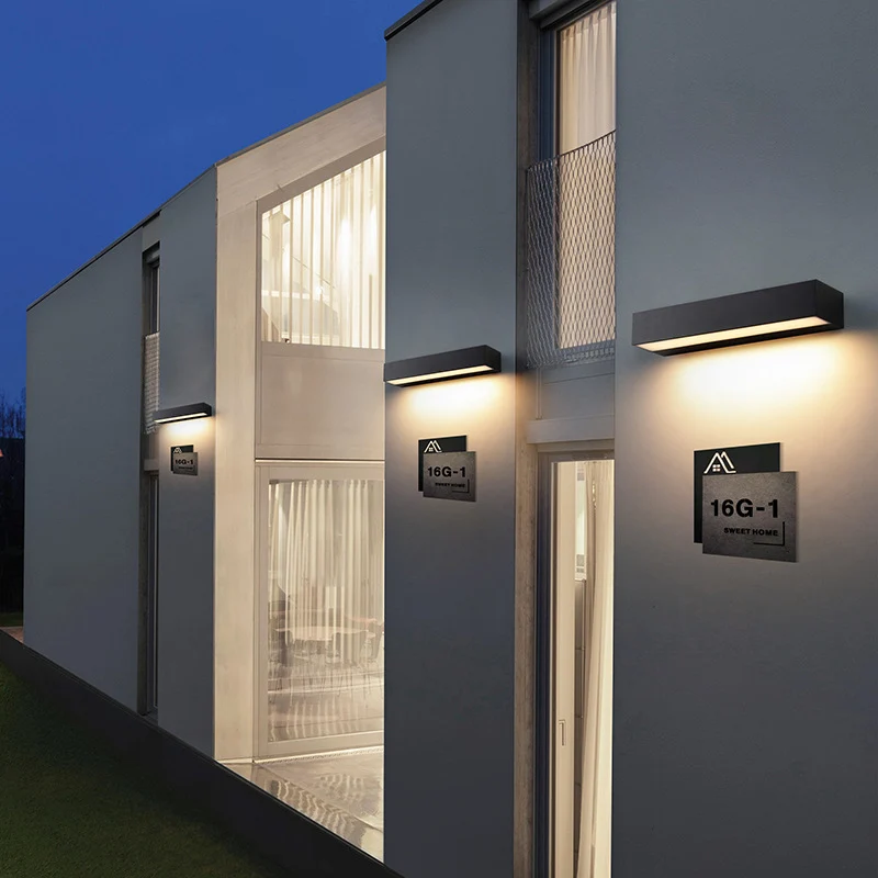 Outdoor LED Wall Light, Long Black Aluminum LED Wall Sconce - 12W / 18W / 28W | 3000K / 6000K | IP65 Waterproof Square Aluminum Wall Lamps