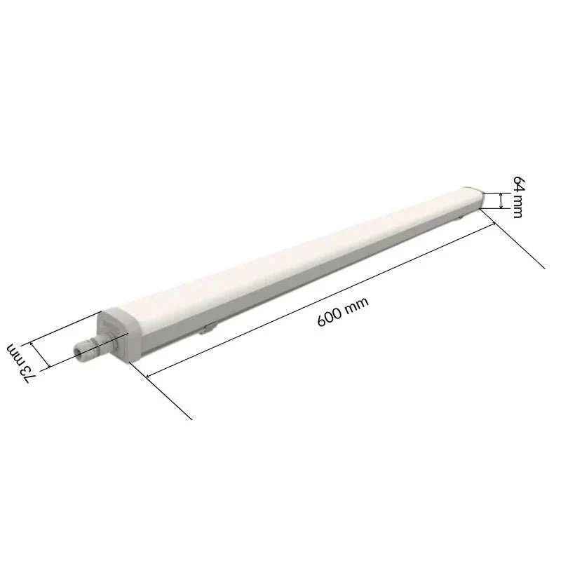 Pack de 10 - Réglette LED étanche 60cm 15W IP66 120lm/w