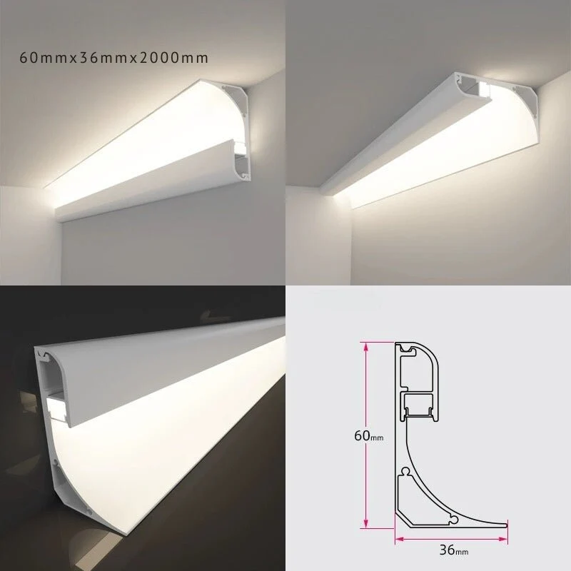Profilé Aluminium Modulable Plinthe ou Corniche 2M Alu