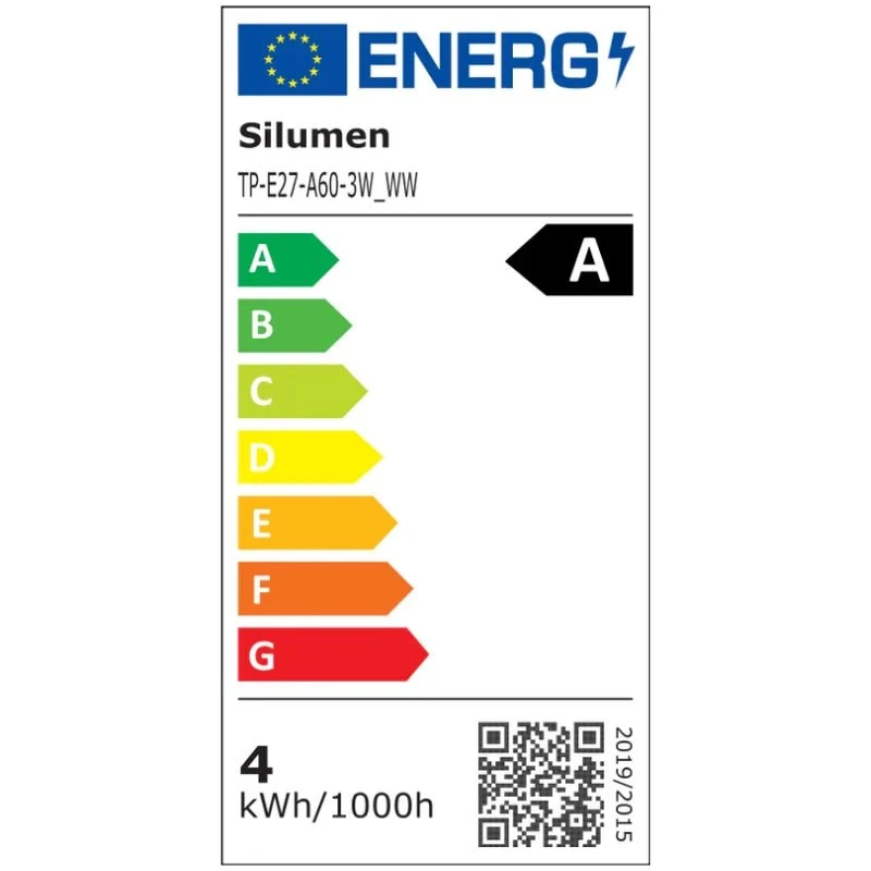 Ampoules LED E27 A60 3.8W Filament Classe Énergétique A 210lm/W - Pack de 3