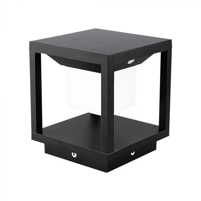 Balise Solaire Design Noire 2W IP65 Avec Détecteur de Mouvement