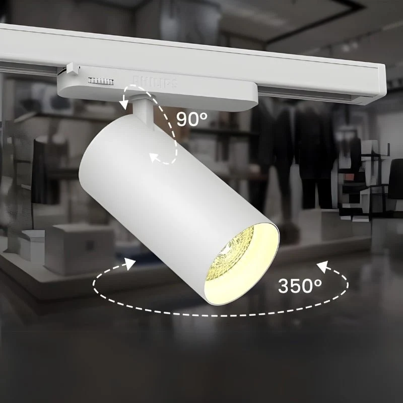 Spot LED sur Rail COB Triphasé 40W 36° Blanc Philips - Garantie 5 ans