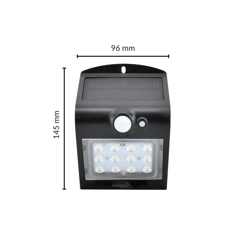 Applique Murale Solaire LED 1.5W IP65 220lm avec Détecteur de Mouvement