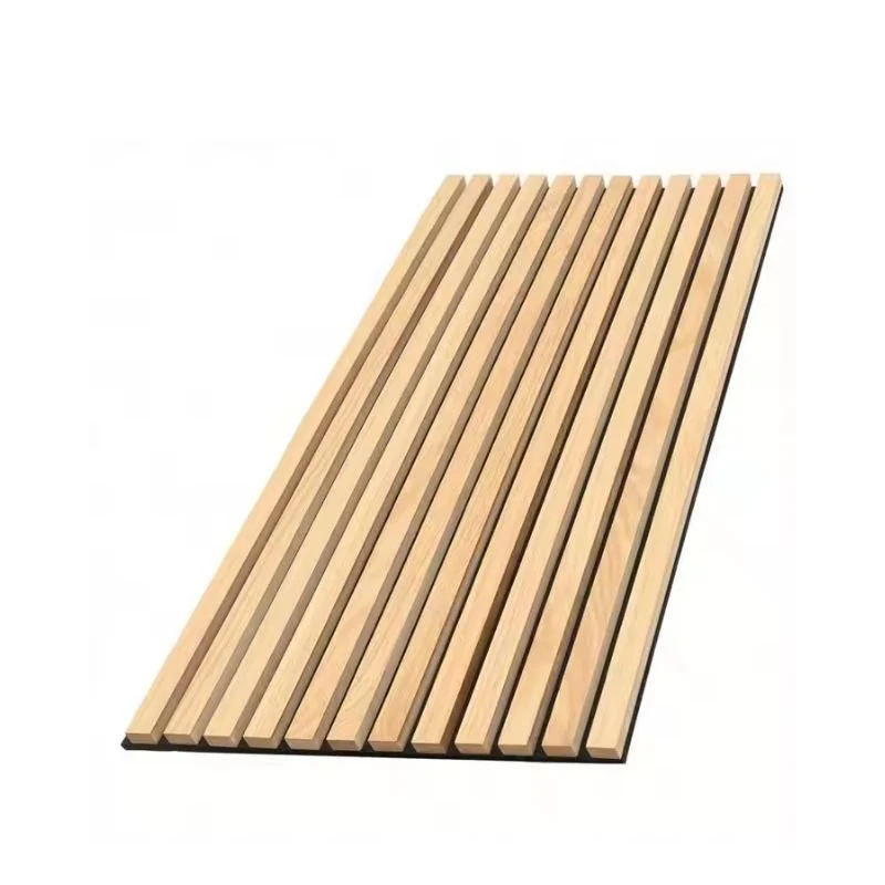 Lot de 2 Panneaux Acoustiques Muraux Bois 240x60x2,2cm - Chêne Blanc avec Fond Noir