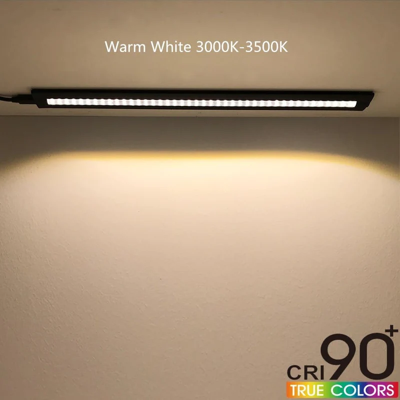 1/2/3 Pack 13 Inch Under Cabinet Light – 12V 5W | Warm / Nature White | Knob Dimmer | Adhesive Mount | Slim Design for Kitchen & Closet – Black Finish