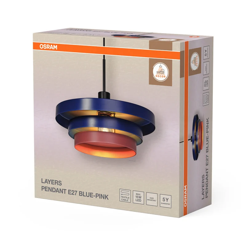 OSRAM DECOR Suspension Layers Bleu, E27