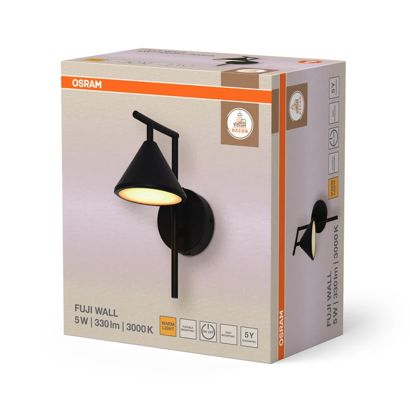 OSRAM DÉCOR Fuji Applique Murale 5W 930 Noir