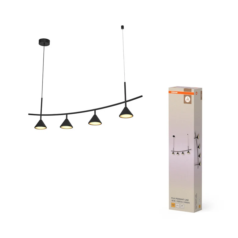 OSRAM DÉCOR Fuji Suspension Linéaire 4x 16W 930 Noir