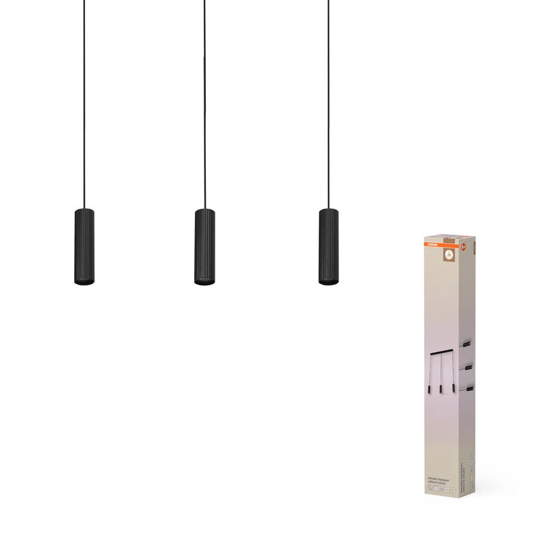OSRAM DECOR Suspension LED Tambours Noir, 3 flammes, GU10
