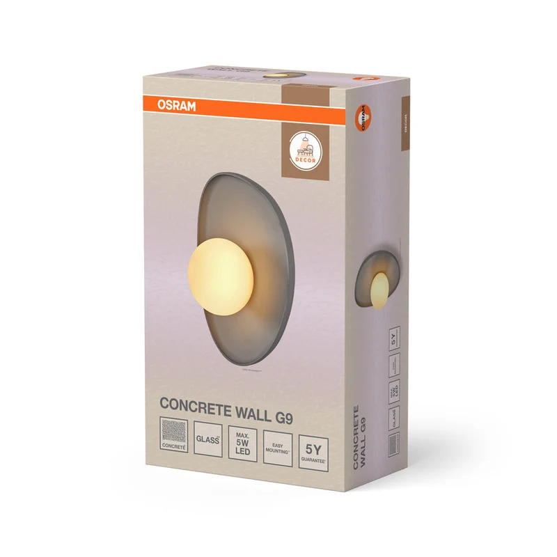 OSRAM DECOR Applique murale Nid en béton Gris, G9