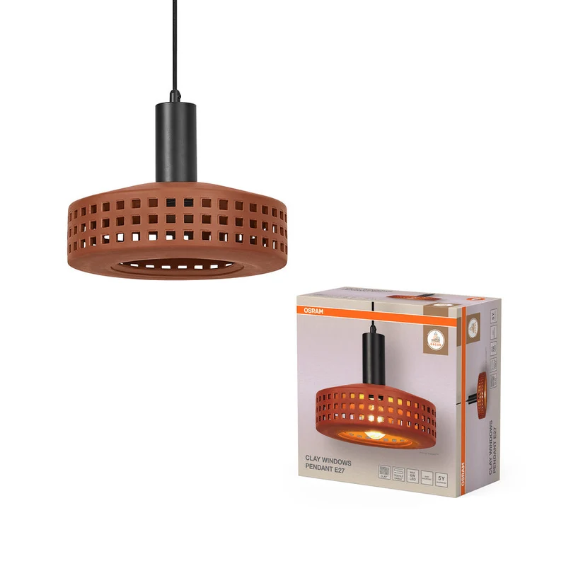 OSRAM DECOR Suspension en argile pour fenêtres, marron, E27