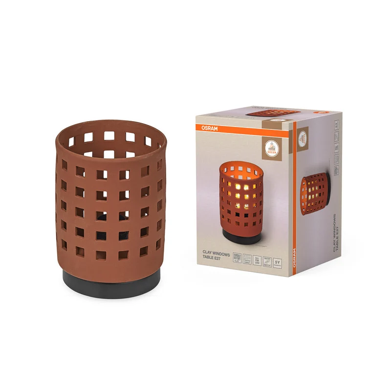 OSRAM DECOR Lampe de table Clay Windows 1xE27 Marron