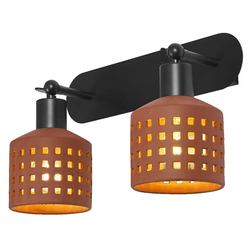 OSRAM DECOR Clay Windows Applique murale marron, 2 flammes, E27