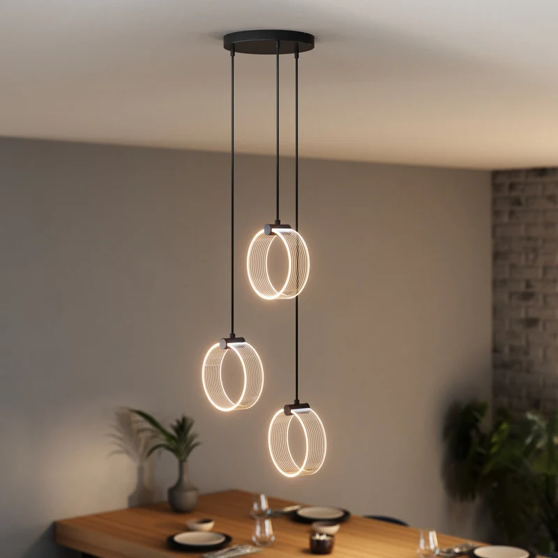 OSRAM DECOR Suspension Circle, 3 suspensions, 20W, Click CCT Noir
