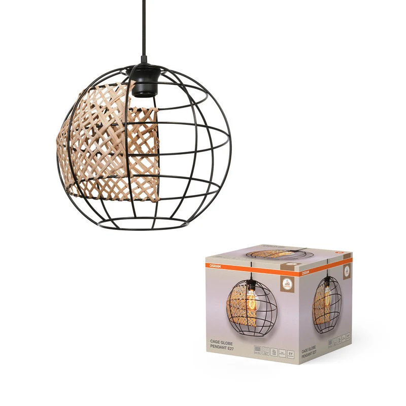 OSRAM DECOR Suspension Globe Cage, noir/marron, E27