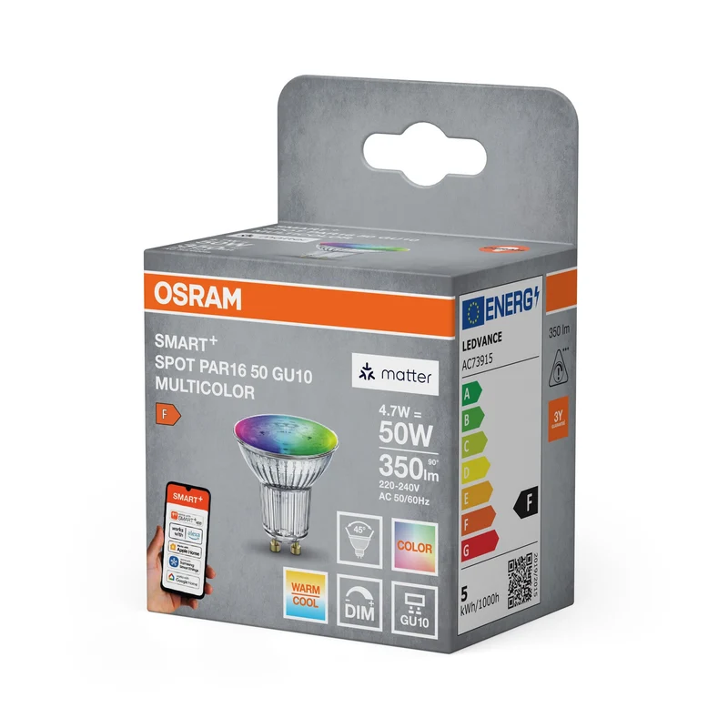 OSRAM Matter SMART+ LED Lampe Spot RGBW multicolore (ex 32W) 5W / 2700-6500K GU10