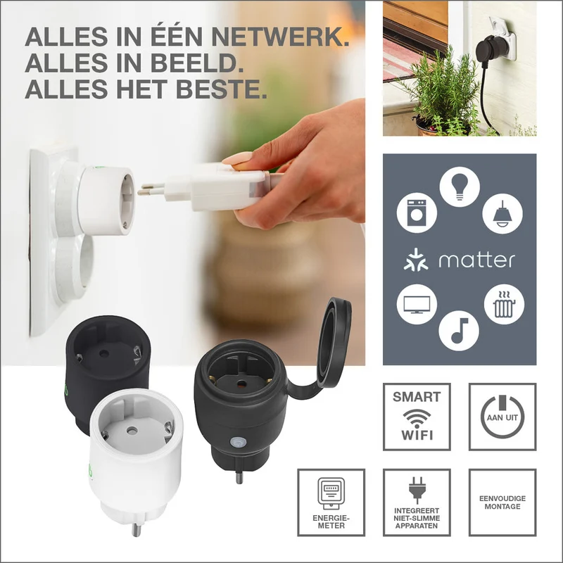 OSRAM Matter SMART+ prise intelligente intérieure, noire