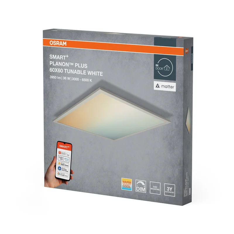 OSRAM Matter SMART+ PLANON PLUS Panneau LED Blanc réglable 600X600
