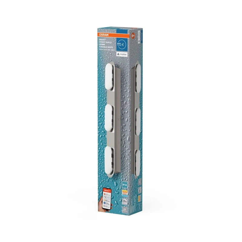 OSRAM Matter SMART+ ORBIS DUPLO LED Applique murale de salle de bain 45cm Blanc réglable 20W / 3000-6500K