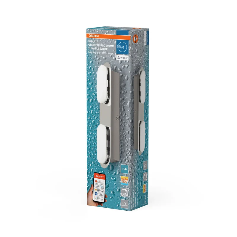 OSRAM Matter SMART+ ORBIS DUPLO Applique LED de salle de bain 30cm Blanc réglable 15W / 3000-6500K blanc