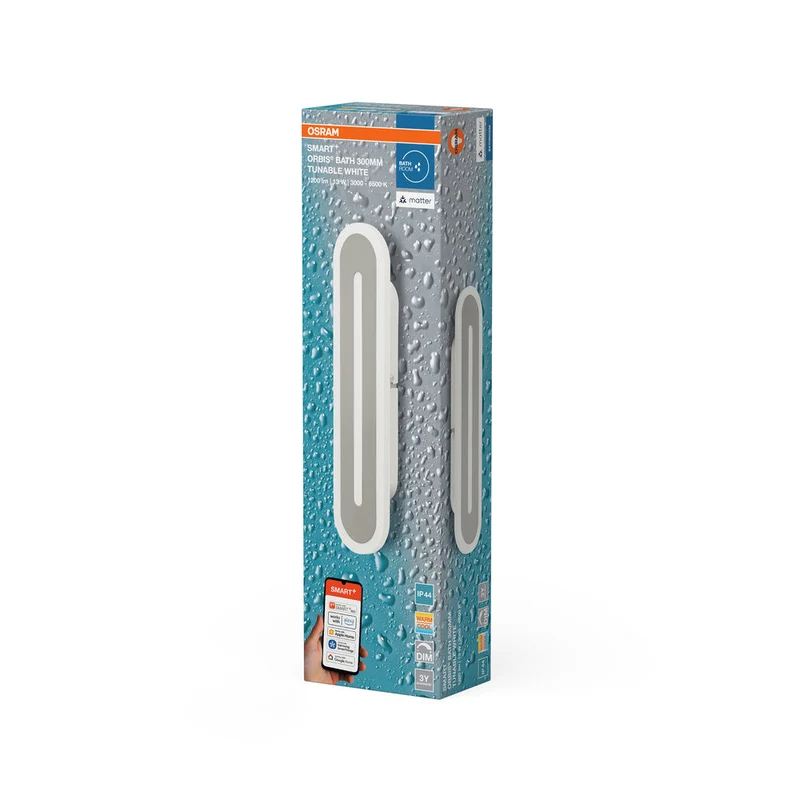 OSRAM Matter SMART+ ORBIS LED Applique de salle de bain 30cm Blanc réglable 13W / 3000-6500K blanc