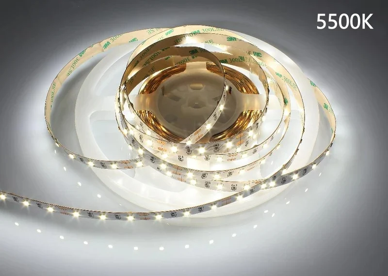 DC12V SMD2835 Full Spectrum LED Strip Light - CRI 97+ | 600 LEDs (120 LEDs/M) | 2700K / 3000K / 4000K / 5500K / 6500K | 16W/M | 8mm PCB | CRI 97+ | IP00 / IP67 | for Mirror, Kitchen Cabinet, Bedroom