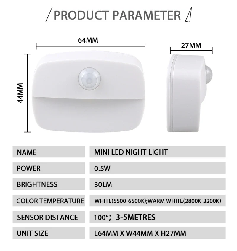 PIR Motion Sensor LED Night Light – Battery Operated Stick-On Under Cabinet Light | Warm White / Daylight White | for Stairway, Kitchen & Hallway (Battery Not Included) | 4 / 10-Pack