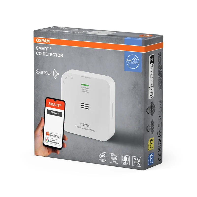 OSRAM Wifi SMART+ détecteur de monoxyde de carbone CO, blanc