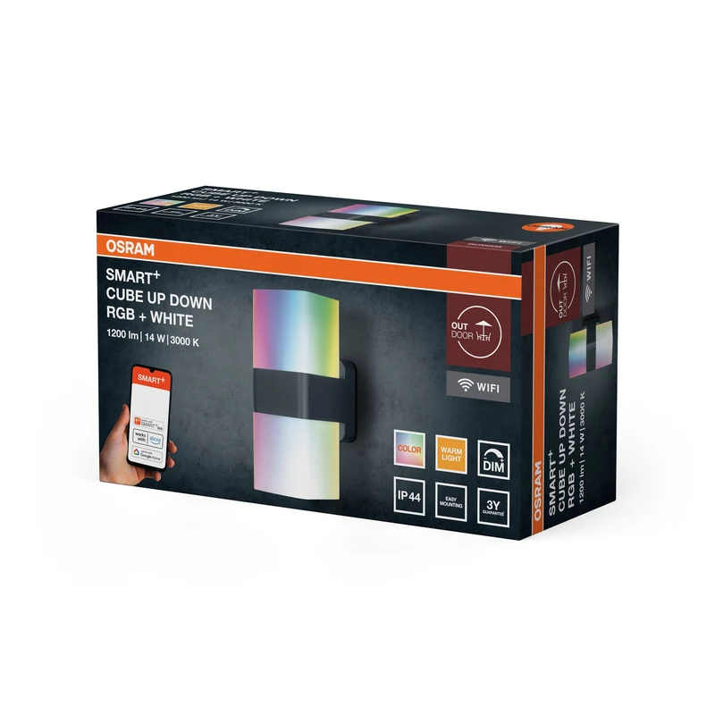 OSRAM Wifi SMART+ Cube Multicolore HautBas RVB + W, 950lm, 14W, 3000K