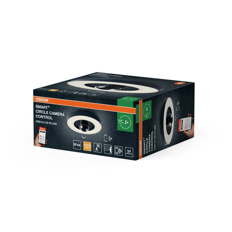 OSRAM SMART+ Applique et plafonnier extérieur + caméra, gris