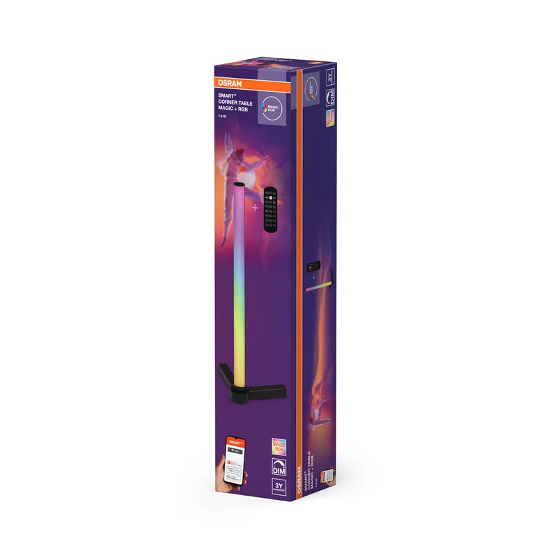 OSRAM Wifi SMART+ CORNER MAGIC lampe de table, RVB, 77lm, 7.5W, télécommande, noir