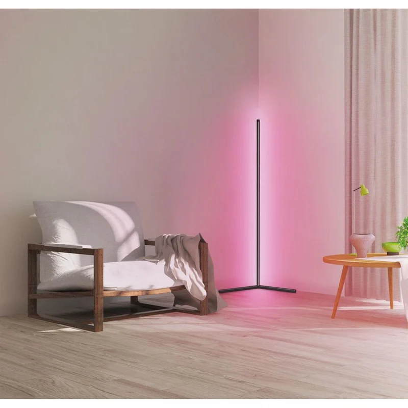 OSRAM LAMPE SUR PIED LED WIFI RGBW, blanc 2700-6500k, 10W, 600lm, 1400mm, application ou assistant vocal comme Alexa, Google et co. LAMPE SUR PIED WIFI INTELLIGENTE D'ANGLE pour usage intérieur