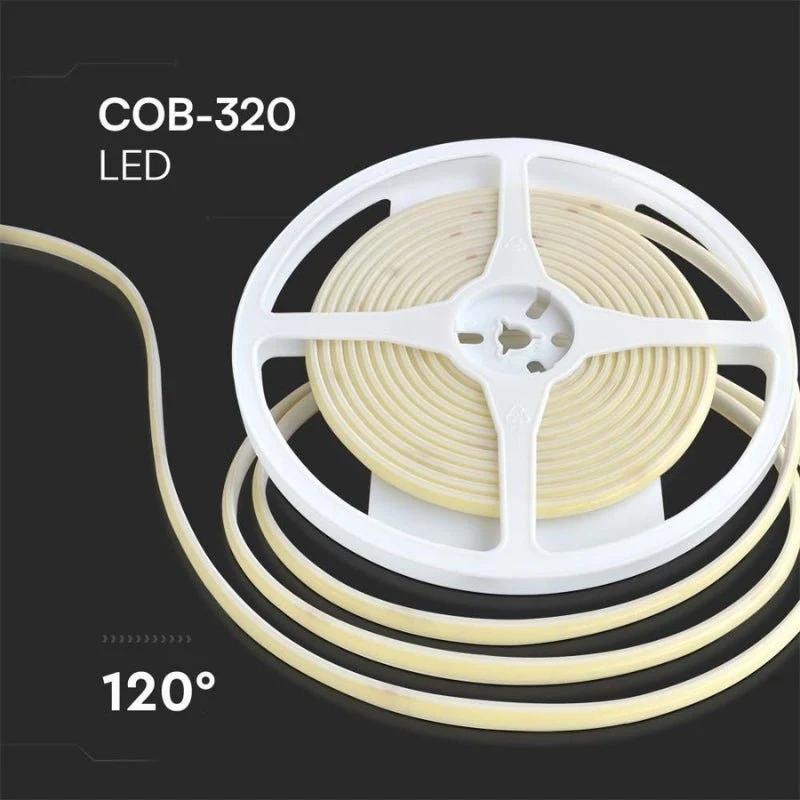 Ruban LED COB 5M 24V IP67 320LED/m Rouge