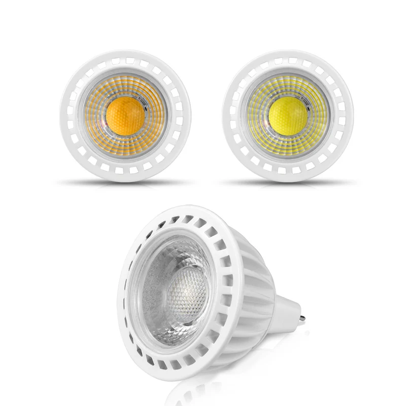 4Pack 3W/5W 12V AC/DC LED Spotlight MR16 LED Bulb Light GU5.3 Bi-Pin Base White Aluminum Housing 30° Beam Angle