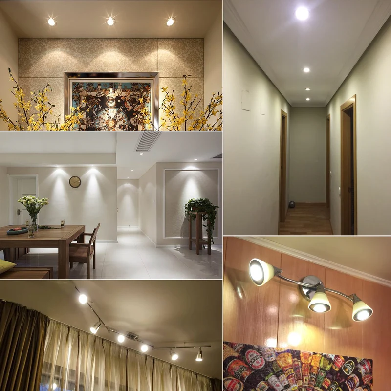4Pack 3W/5W 12V AC/DC LED Spotlight MR16 LED Bulb Light GU5.3 Bi-Pin Base White Aluminum Housing 30° Beam Angle