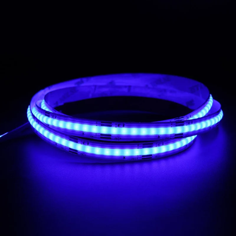 RGB COB Flexible LED Strip Light - 12V / 24V | 576 / 840 LEDs/m | RGB Color Changing | 10mm PCB | Dot-Free Continuous Lighting | Non-Waterproof | for Cabinets, Kitchen & Office Lighting | 5/50M