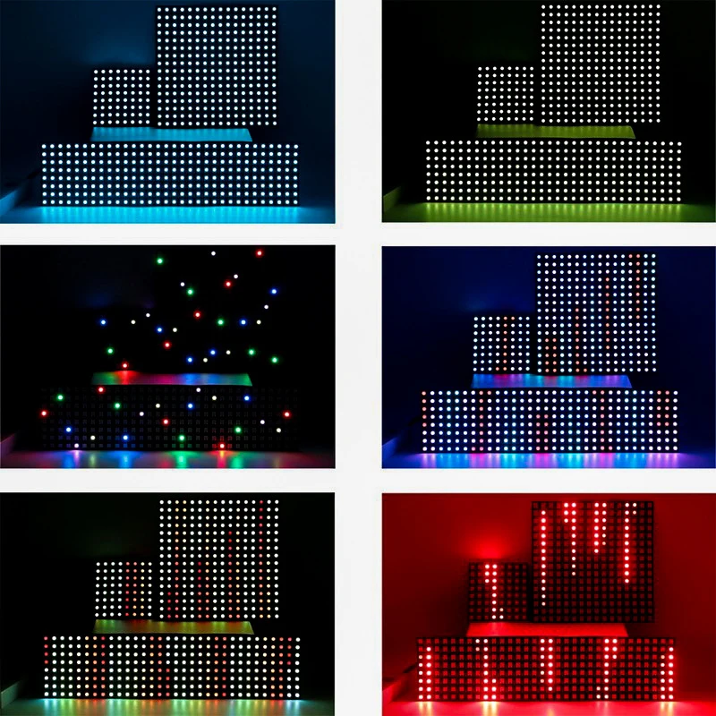 LED Matrix Screen WS2812B Digital Flexible LED Panel SMD5050 RGB Individually Addressable Full Dream Color DC5V