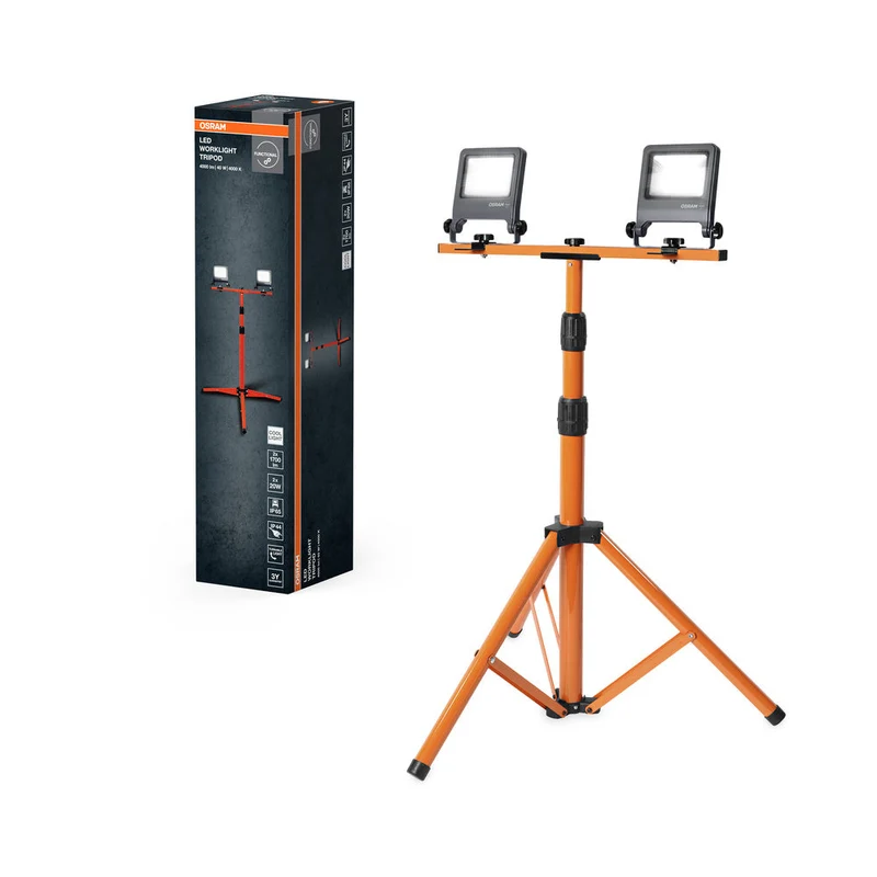 OSRAM LED lumière de travail pour applications extérieures, trépied, lampe de travail LED, 2 x 20 Watt