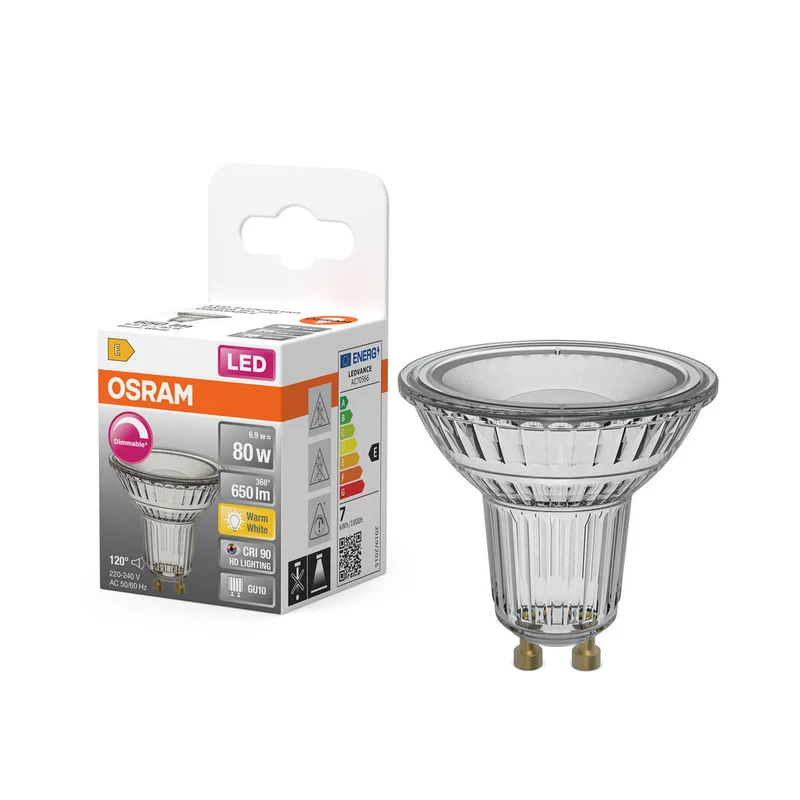 OSRAM LED SUPERSTAR PAR16 Spot LED dimmable (ex 80W) 6.9W / 2700K Blanc chaud GU10