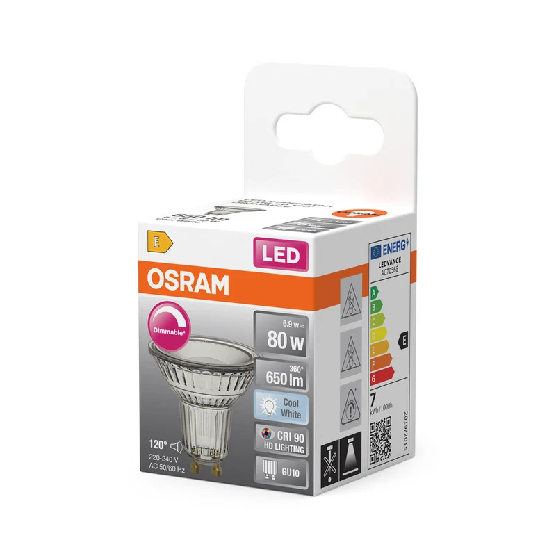 OSRAM LED SUPERSTAR PAR16 LED Spot mat dimmable (ex 80W) 6.9W / 4000K Blanc froid GU10
