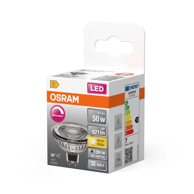 OSRAM LED Lampe LED SUPERSTAR MR16 12 V 6.8W 927 GU5.3, 621 lm, 2700 K, Blanc chaud