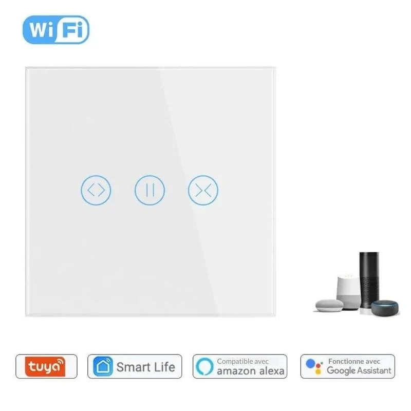 Interrupteur pour Volet Roulant Connecté Wifi Tactile Blanc