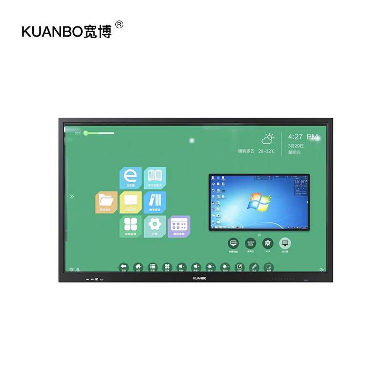 110" Smart Interactive Whiteboard Capacitive and Infrared All-in-one Conference Whiteboard Supporting Zoom