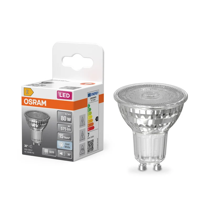 OSRAM LED réflecteur lampe LED STAR PAR16 6.9W 840 GU10 575lm, 575 lm, 4000 K, blanc froid