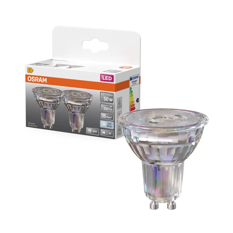 OSRAM LED réflecteur lampe LED STAR PAR16 4.3W 840 GU10 350 lm, 4000 K, blanc froid, pack de 2